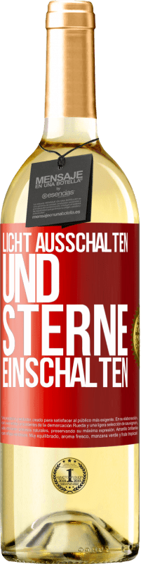 29,95 € Kostenloser Versand | Weißwein WHITE Ausgabe Licht ausschalten und Sterne einschalten Rote Markierung. Anpassbares Etikett Junger Wein Ernte 2024 Verdejo