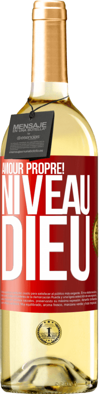 29,95 € Envoi gratuit | Vin blanc Édition WHITE Amour propre! Niveau Dieu Étiquette Rouge. Étiquette personnalisable Vin jeune Récolte 2024 Verdejo