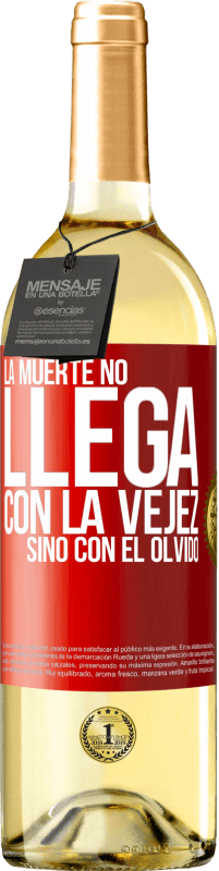 29,95 € Envío gratis | Vino Blanco Edición WHITE La muerte no llega con la vejez, sino con el olvido Etiqueta Roja. Etiqueta personalizable Vino joven Cosecha 2024 Verdejo