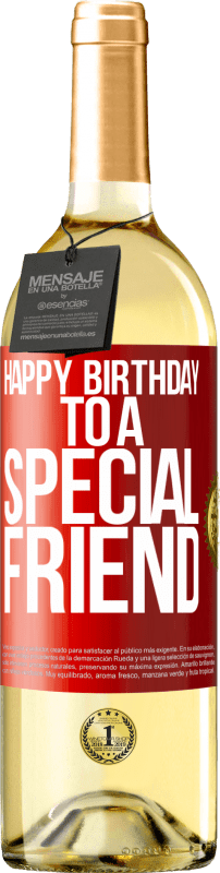 29,95 € Envio grátis | Vinho branco Edição WHITE Feliz aniversário para um amigo especial Etiqueta Vermelha. Etiqueta personalizável Vinho jovem Colheita 2023 Verdejo