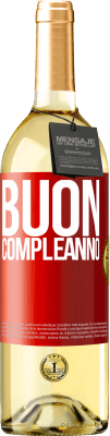 29,95 € Spedizione Gratuita | Vino bianco Edizione WHITE Buon compleanno Etichetta Rossa. Etichetta personalizzabile Vino giovane Raccogliere 2024 Verdejo