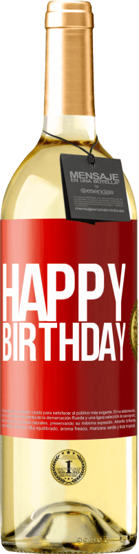 29,95 € Free Shipping | White Wine WHITE Edition Happy birthday Red Label. Customizable label Young wine Harvest 2023 Verdejo