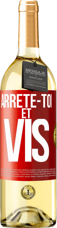 29,95 € Envoi gratuit | Vin blanc Édition WHITE Arrête-toi et vis Étiquette Rouge. Étiquette personnalisable Vin jeune Récolte 2023 Verdejo