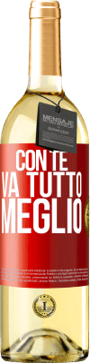 29,95 € Spedizione Gratuita | Vino bianco Edizione WHITE Con te va tutto meglio Etichetta Rossa. Etichetta personalizzabile Vino giovane Raccogliere 2024 Verdejo