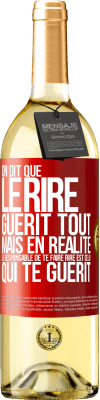 29,95 € Envoi gratuit | Vin blanc Édition WHITE On dit que le rire guérit tout, mais en réalité, le responsable de te faire rire est celui qui te guérit Étiquette Rouge. Étiquette personnalisable Vin jeune Récolte 2025 Verdejo