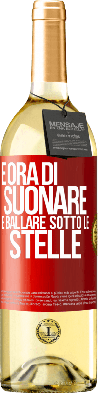 29,95 € Spedizione Gratuita | Vino bianco Edizione WHITE È ora di suonare e ballare sotto le stelle Etichetta Rossa. Etichetta personalizzabile Vino giovane Raccogliere 2023 Verdejo