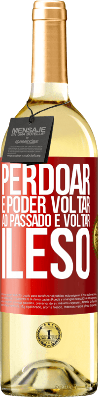 29,95 € Envio grátis | Vinho branco Edição WHITE Perdoar é poder voltar ao passado e voltar ileso Etiqueta Vermelha. Etiqueta personalizável Vinho jovem Colheita 2024 Verdejo