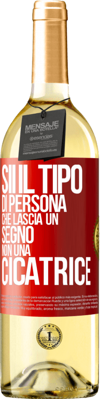 29,95 € Spedizione Gratuita | Vino bianco Edizione WHITE Sii il tipo di persona che lascia un segno, non una cicatrice Etichetta Rossa. Etichetta personalizzabile Vino giovane Raccogliere 2023 Verdejo