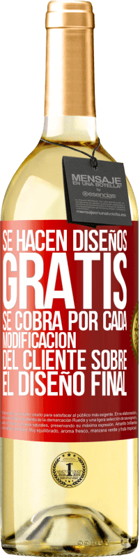 29,95 € Envío gratis | Vino Blanco Edición WHITE Se hacen diseños gratis. Se cobra por cada modificación del cliente sobre el diseño final Etiqueta Roja. Etiqueta personalizable Vino joven Cosecha 2023 Verdejo