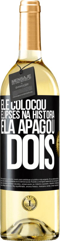 29,95 € Envio grátis | Vinho branco Edição WHITE ele colocou elipses na história, ela apagou dois Etiqueta Preta. Etiqueta personalizável Vinho jovem Colheita 2024 Verdejo