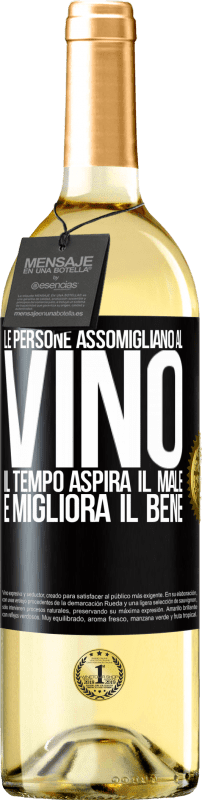 29,95 € Spedizione Gratuita | Vino bianco Edizione WHITE Le persone assomigliano al vino. Il tempo aspira il male e migliora il bene Etichetta Nera. Etichetta personalizzabile Vino giovane Raccogliere 2024 Verdejo