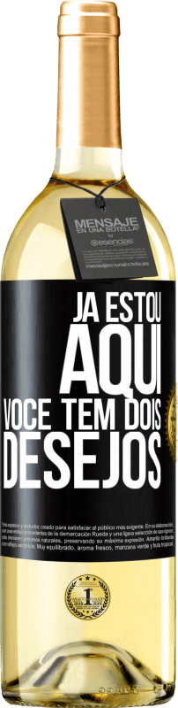 29,95 € Envio grátis | Vinho branco Edição WHITE Já estou aqui. Você tem dois desejos Etiqueta Preta. Etiqueta personalizável Vinho jovem Colheita 2024 Verdejo