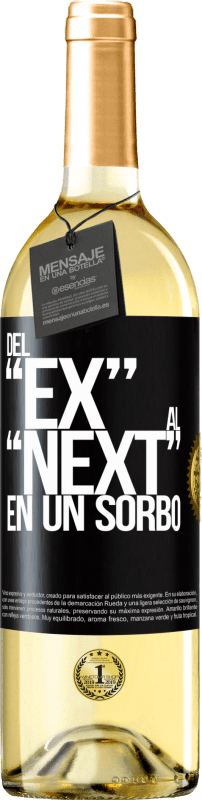 29,95 € Бесплатная доставка | Белое вино Издание WHITE Del EX al NEXT en un sorbo Черная метка. Настраиваемая этикетка Молодое вино Урожай 2023 Verdejo