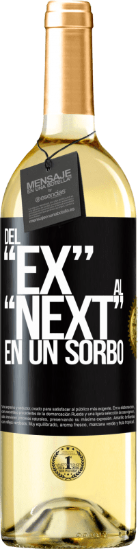 29,95 € Free Shipping | White Wine WHITE Edition Del EX al NEXT en un sorbo Black Label. Customizable label Young wine Harvest 2025 Verdejo