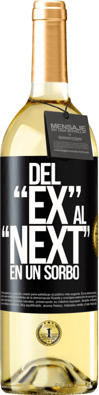 29,95 € Envío gratis | Vino Blanco Edición WHITE Del EX al NEXT en un sorbo Etiqueta Negra. Etiqueta personalizable Vino joven Cosecha 2024 Verdejo