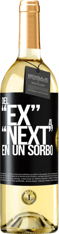 29,95 € Envio grátis | Vinho branco Edição WHITE Del EX al NEXT en un sorbo Etiqueta Preta. Etiqueta personalizável Vinho jovem Colheita 2023 Verdejo