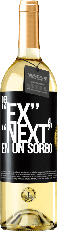 29,95 € Envio grátis | Vinho branco Edição WHITE Del EX al NEXT en un sorbo Etiqueta Preta. Etiqueta personalizável Vinho jovem Colheita 2024 Verdejo