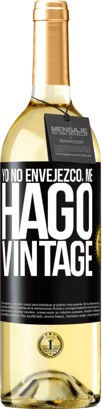 29,95 € Envío gratis | Vino Blanco Edición WHITE Yo no envejezco, me hago vintage Etiqueta Negra. Etiqueta personalizable Vino joven Cosecha 2024 Verdejo