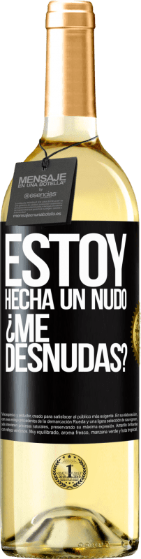 29,95 € Spedizione Gratuita | Vino bianco Edizione WHITE Estoy hecha un nudo. ¿Me desnudas? Etichetta Nera. Etichetta personalizzabile Vino giovane Raccogliere 2024 Verdejo