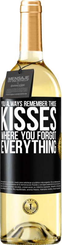 29,95 € Free Shipping | White Wine WHITE Edition You always remember those kisses where you forgot everything Black Label. Customizable label Young wine Harvest 2024 Verdejo