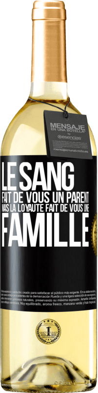 29,95 € Envoi gratuit | Vin blanc Édition WHITE Le sang fait de vous un parent, mais la loyauté fait de vous une famille Étiquette Noire. Étiquette personnalisable Vin jeune Récolte 2024 Verdejo