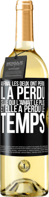 29,95 € Envoi gratuit | Vin blanc Édition WHITE Au final les deux ont perdu. Il a perdu celle qui l'aimait le plus et elle a perdu le temps Étiquette Noire. Étiquette personnalisable Vin jeune Récolte 2023 Verdejo