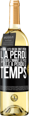 29,95 € Envoi gratuit | Vin blanc Édition WHITE Au final les deux ont perdu. Il a perdu celle qui l'aimait le plus et elle a perdu le temps Étiquette Noire. Étiquette personnalisable Vin jeune Récolte 2024 Verdejo