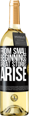 29,95 € Free Shipping | White Wine WHITE Edition From small beginnings great stories arise Black Label. Customizable label Young wine Harvest 2024 Verdejo