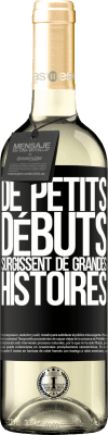 29,95 € Envoi gratuit | Vin blanc Édition WHITE De petits débuts surgissent de grandes histoires Étiquette Noire. Étiquette personnalisable Vin jeune Récolte 2024 Verdejo