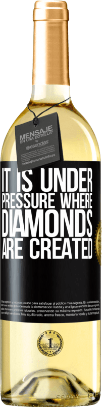 29,95 € Бесплатная доставка | Белое вино Издание WHITE Находится под давлением, где создаются алмазы Черная метка. Настраиваемая этикетка Молодое вино Урожай 2023 Verdejo