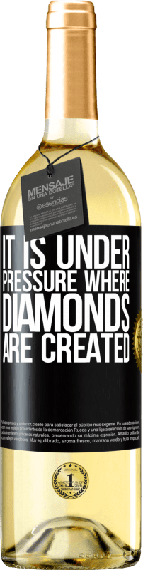 29,95 € Free Shipping | White Wine WHITE Edition It is under pressure where diamonds are created Black Label. Customizable label Young wine Harvest 2022 Verdejo