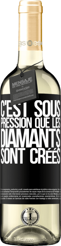 29,95 € Envoi gratuit | Vin blanc Édition WHITE C'est sous pression que les diamants sont créés Étiquette Noire. Étiquette personnalisable Vin jeune Récolte 2025 Verdejo