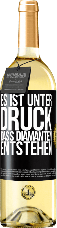 29,95 € Kostenloser Versand | Weißwein WHITE Ausgabe Es ist unter Druck, dass Diamanten entstehen Schwarzes Etikett. Anpassbares Etikett Junger Wein Ernte 2024 Verdejo