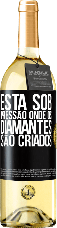 29,95 € Envio grátis | Vinho branco Edição WHITE Está sob pressão onde os diamantes são criados Etiqueta Preta. Etiqueta personalizável Vinho jovem Colheita 2025 Verdejo