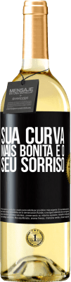 29,95 € Envio grátis | Vinho branco Edição WHITE Sua curva mais bonita é o seu sorriso Etiqueta Preta. Etiqueta personalizável Vinho jovem Colheita 2024 Verdejo