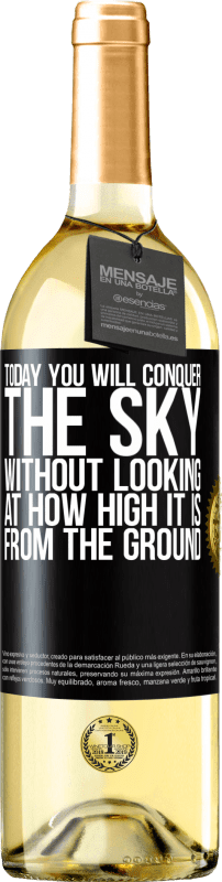 29,95 € Free Shipping | White Wine WHITE Edition Today you will conquer the sky, without looking at how high it is from the ground Black Label. Customizable label Young wine Harvest 2025 Verdejo
