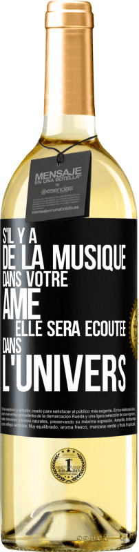 29,95 € Envoi gratuit | Vin blanc Édition WHITE S'il y a de la musique dans votre âme elle sera écoutée dans l'univers Étiquette Noire. Étiquette personnalisable Vin jeune Récolte 2023 Verdejo