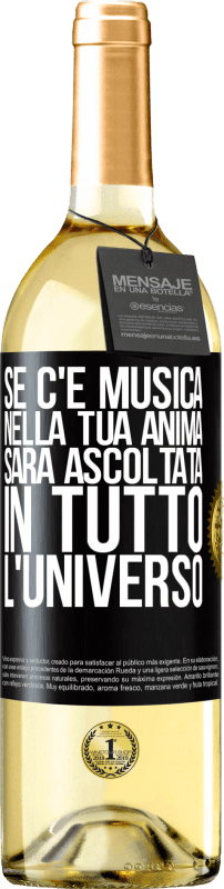 29,95 € Spedizione Gratuita | Vino bianco Edizione WHITE Se c'è musica nella tua anima, sarà ascoltata in tutto l'universo Etichetta Nera. Etichetta personalizzabile Vino giovane Raccogliere 2025 Verdejo