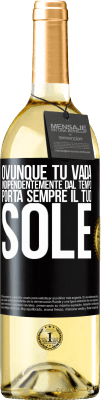 29,95 € Spedizione Gratuita | Vino bianco Edizione WHITE Ovunque tu vada, indipendentemente dal tempo, porta sempre il tuo sole Etichetta Nera. Etichetta personalizzabile Vino giovane Raccogliere 2023 Verdejo