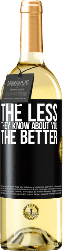 29,95 € Free Shipping | White Wine WHITE Edition The less they know about you, the better Black Label. Customizable label Young wine Harvest 2024 Verdejo