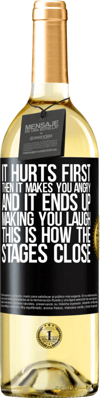 29,95 € Free Shipping | White Wine WHITE Edition It hurts first, then it makes you angry, and it ends up making you laugh. This is how the stages close Black Label. Customizable label Young wine Harvest 2024 Verdejo