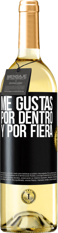 29,95 € Envío gratis | Vino Blanco Edición WHITE Me gustas por dentro y por fiera Etiqueta Negra. Etiqueta personalizable Vino joven Cosecha 2023 Verdejo