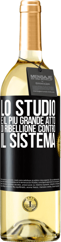 29,95 € Spedizione Gratuita | Vino bianco Edizione WHITE Lo studio è il più grande atto di ribellione contro il sistema Etichetta Nera. Etichetta personalizzabile Vino giovane Raccogliere 2024 Verdejo