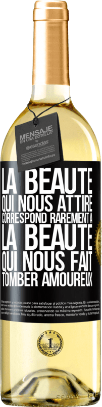 29,95 € Envoi gratuit | Vin blanc Édition WHITE La beauté qui nous attire correspond rarement à la beauté qui nous fait tomber amoureux Étiquette Noire. Étiquette personnalisable Vin jeune Récolte 2024 Verdejo