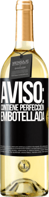 29,95 € Envío gratis | Vino Blanco Edición WHITE Aviso: contiene perfección embotellada Etiqueta Negra. Etiqueta personalizable Vino joven Cosecha 2023 Verdejo