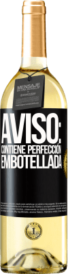 29,95 € Envío gratis | Vino Blanco Edición WHITE Aviso: contiene perfección embotellada Etiqueta Negra. Etiqueta personalizable Vino joven Cosecha 2025 Verdejo