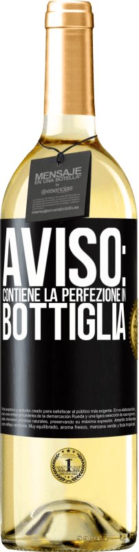 29,95 € Spedizione Gratuita | Vino bianco Edizione WHITE Avviso: contiene la perfezione in bottiglia Etichetta Nera. Etichetta personalizzabile Vino giovane Raccogliere 2023 Verdejo
