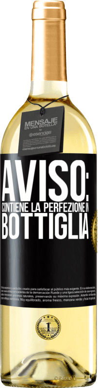 29,95 € Spedizione Gratuita | Vino bianco Edizione WHITE Avviso: contiene la perfezione in bottiglia Etichetta Nera. Etichetta personalizzabile Vino giovane Raccogliere 2024 Verdejo