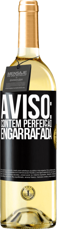 29,95 € Envio grátis | Vinho branco Edição WHITE Aviso: contém perfeição engarrafada Etiqueta Preta. Etiqueta personalizável Vinho jovem Colheita 2024 Verdejo