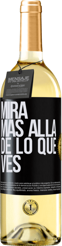 29,95 € Envío gratis | Vino Blanco Edición WHITE Mira más allá de lo que ves Etiqueta Negra. Etiqueta personalizable Vino joven Cosecha 2023 Verdejo